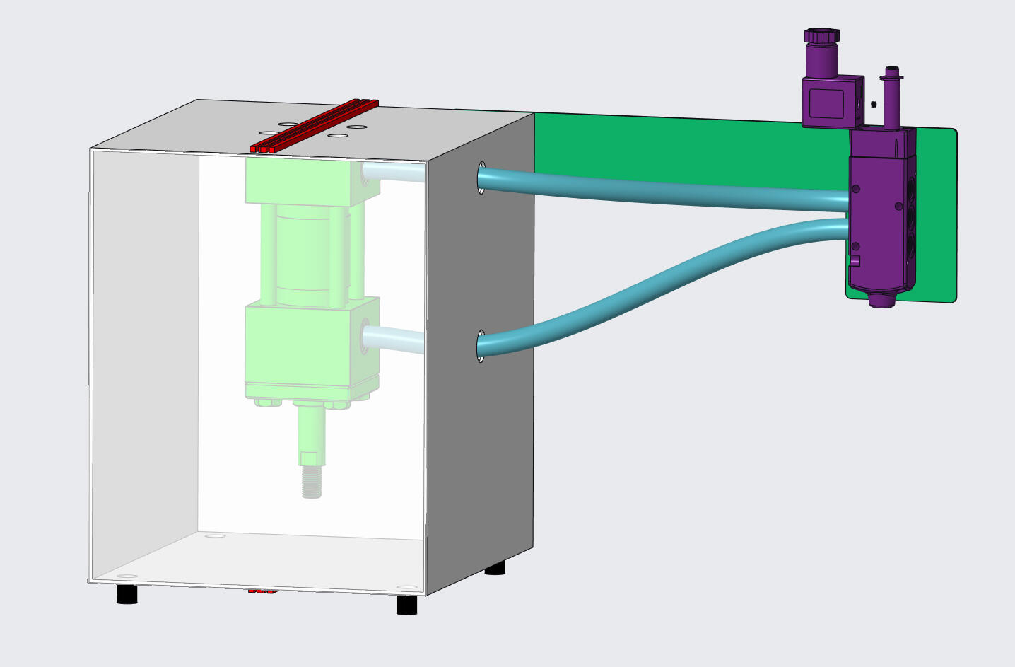 A hydraulic press designed in CAD